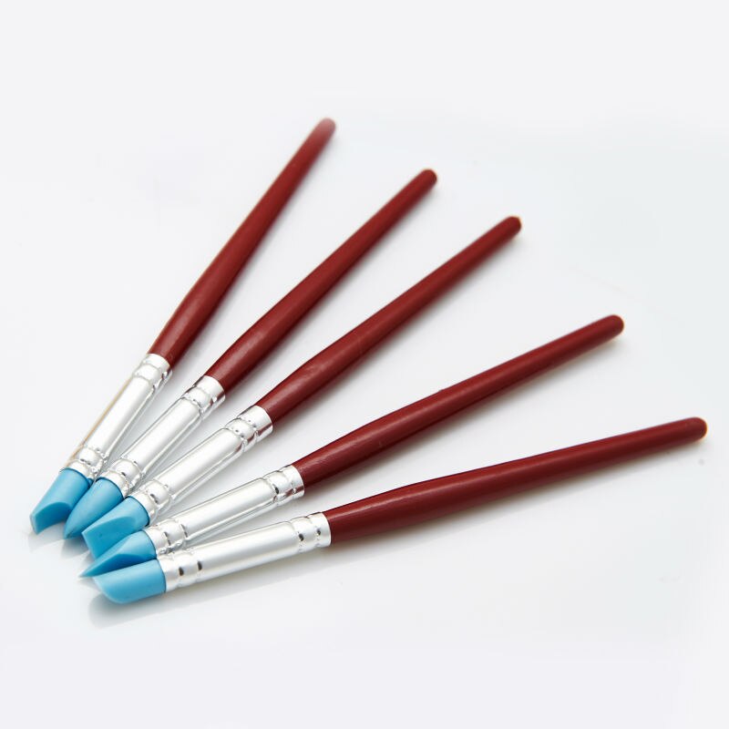 Cake Tool 5 st set Siliconen Borstel pen Icing Cake Decorating vormgeven SUGARCRAFT DECORATING BORSTEL MODELLING FONDANT TOOL Styling