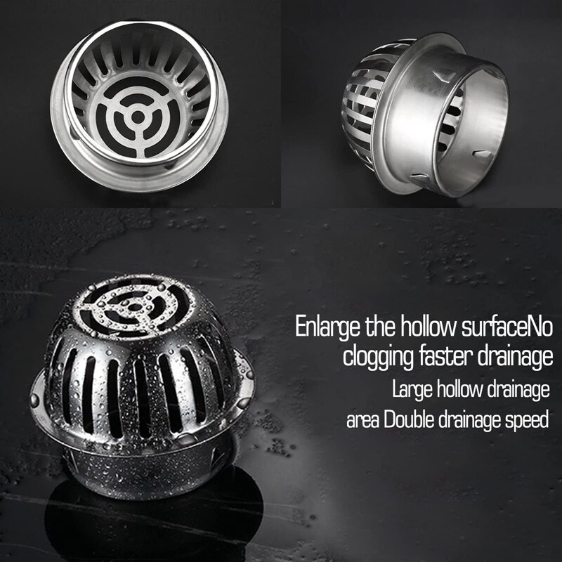 Rvs Balkon Dak Ronde Grote Verplaatsing Anti-Blocking Afvoerputje Outdoor Regen Emmer Drainage Afvoer