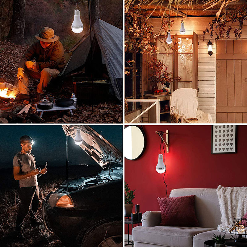9/7W gloeilamp op zonne-energie, waterdicht zonne-licht voor buiten, afstandsbediening, USB-oplaadverlichting, tuin, camping, tentverlichting
