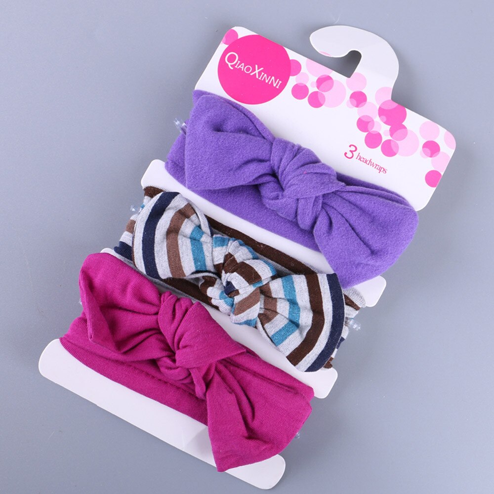Baby pannband 3 st barn blommigt pannband flickor baby elastisk pilbåge tillbehör hårband set baby hår accessoarer