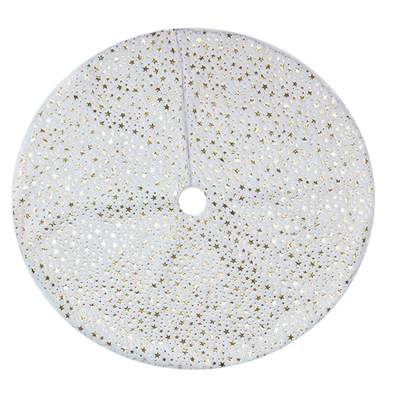 Five-Pointed Star Christmas Tree Skirt Printed Christmas Ornaments Natal Home Decoration Soft Christmas Products: white