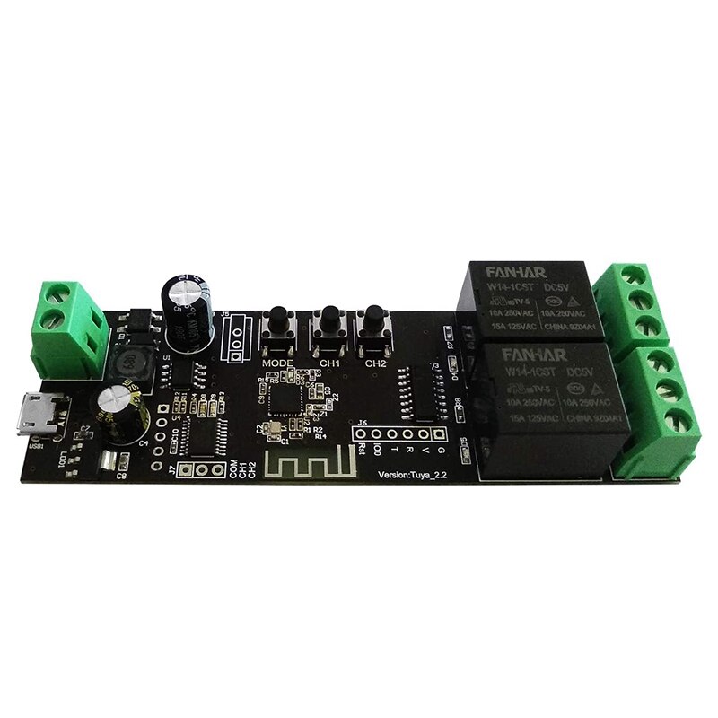 2 Channel WiFi Momentary Inching Relay Self-Locking Switch Module Smart Life/Tuya APP Control WiFi Relay Module: Default Title
