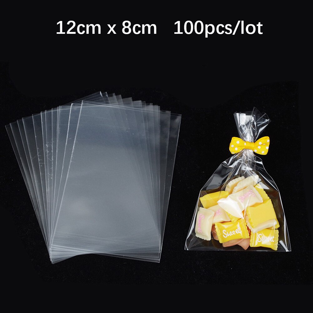 100Pcs Gold Draad Strik Binddraad Strikje Wikkelen Bags Afdichting Vaste Banden Lollipop Snoep Zak Koekjes Snack verpakking: 100pcs bags 12x8