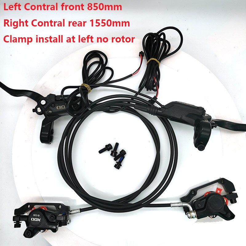 E-Bike MTB Hydraulic Disc brake Set Aluminum Alloy Electric bike scooter Power Control Shifter cut power off Bicycle Brakes: L F  R R