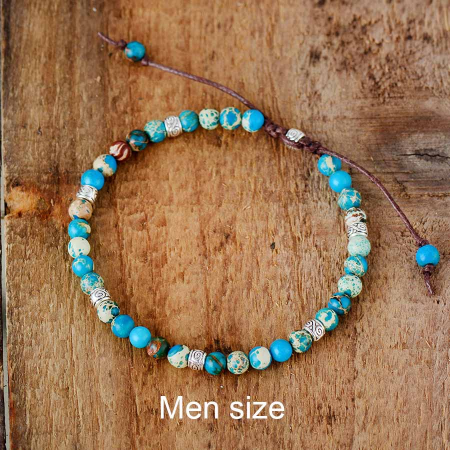 Premium Kralen Armbanden Steen Japser Fancy Vriendschap Armbanden Liefhebbers Koppels Yoga Armband Sieraden: Turquoise Men