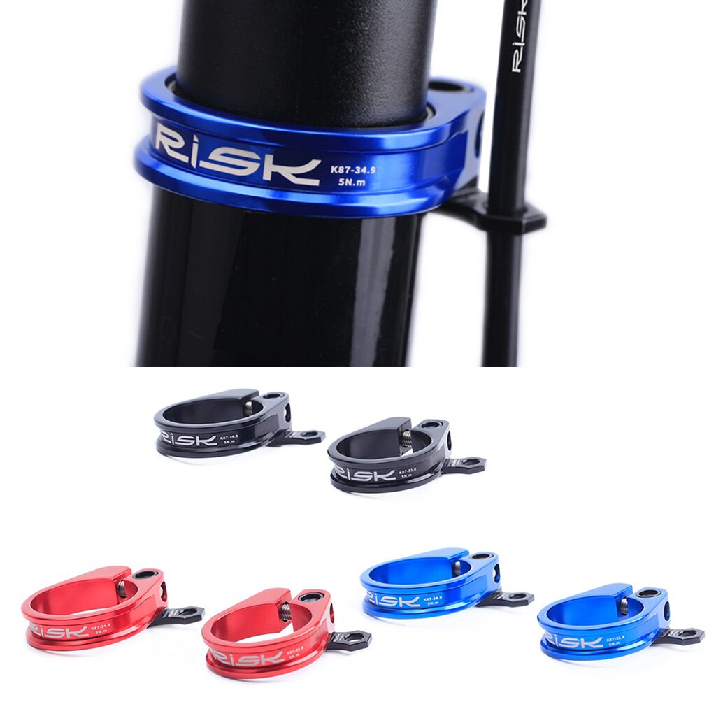 Bike Seatpost 34.9/31.8mm Clamp Fixed Seat Post Clip Cycle Cable Holder Guide