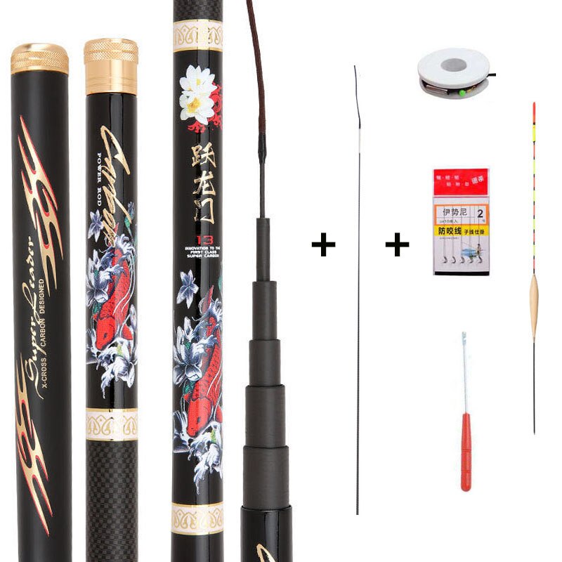 Fishing 19 Tune 6H Fishing Rod Short Section Creek Flow Rod Hard Adjust Hand Pole Short Section Fishing Gear Winter Fishing: 4.5 m