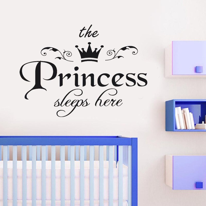 Crown Brief Meisje Muurstickers Diy Prinses Muurschildering Sticker Voor Kinderen Kamers Babykamer Dorm Decoratie