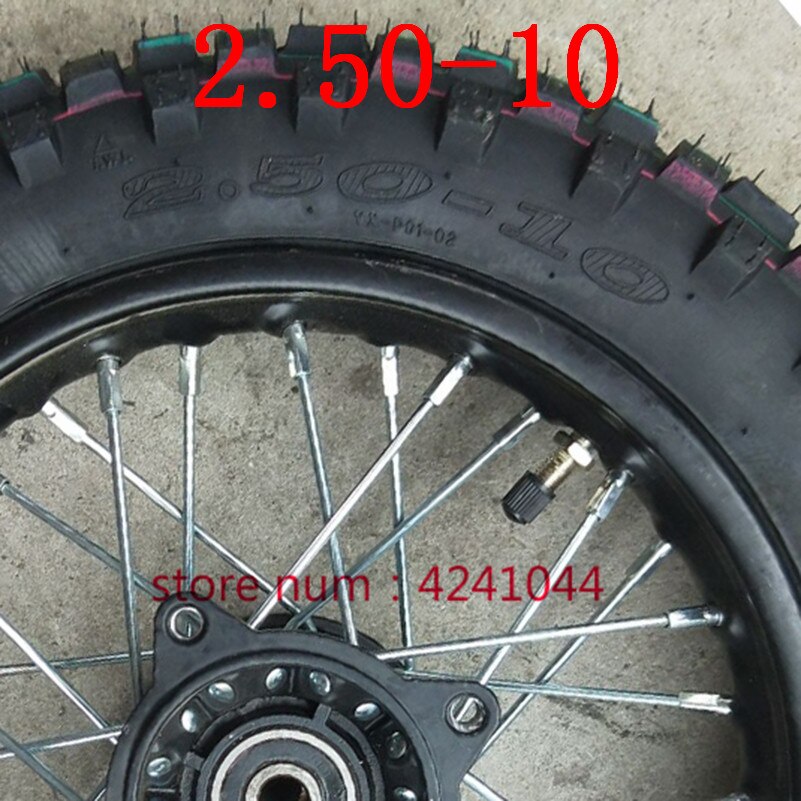 2.50-10 främre eller bakre fälgar däck hjul för terräng terrängcykel motocross mini 2.50-10 10 "fälgar däck