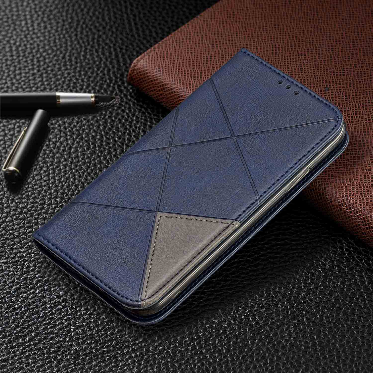 Magnete attirare per il caso di Samsung Galaxy A01 UNA 01 A015F SM-A015F SM-A015G SM-A015M copertura per Samsung A21 SM-A215F/DS in pelle coque: A21 / Blu