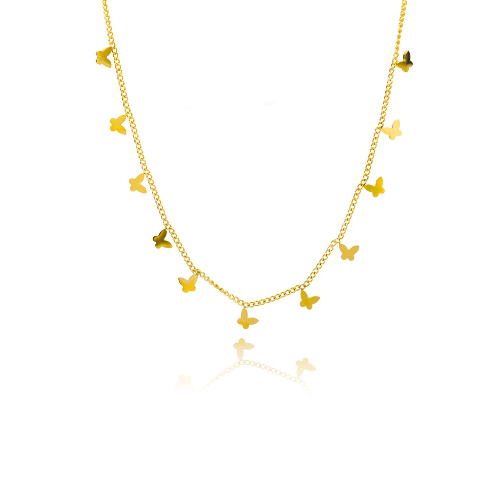 Vintage schmetterlingsanhänger-halskette für damen, winzige schmetterlings-charm-choker-halsketten, boho-schmuck, weihnachts-großhandel: Default Title