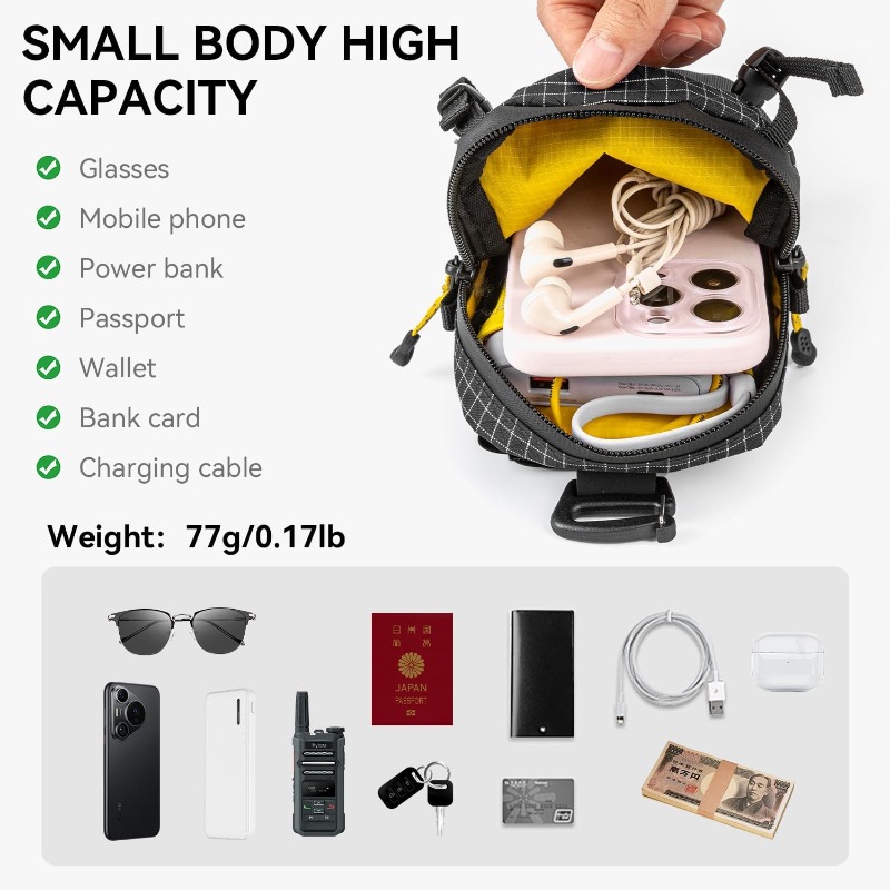Rucksack-Schultergurt-Tasche Smartphone-Gurt-Pack Wasserdichte Rucksack-Gurttasche Anbauteil für Sport Wandern Camping