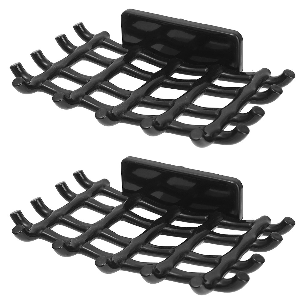 1/5x Soap Bar Holder for Shower Wall Mounted Soap Drain Holder with Hooks Self-Adhesive Storage Dish Bathroom Kitchen Racks: Red