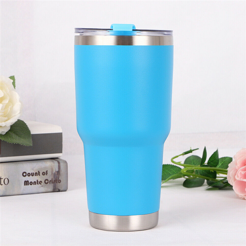Double Wall Insulation Stainless Steel Tumbler Vacuum Travel Mug Coffee 30oZ Tumbler Insulated Stainless Steel Thermal Drink Cup: Sky Blue