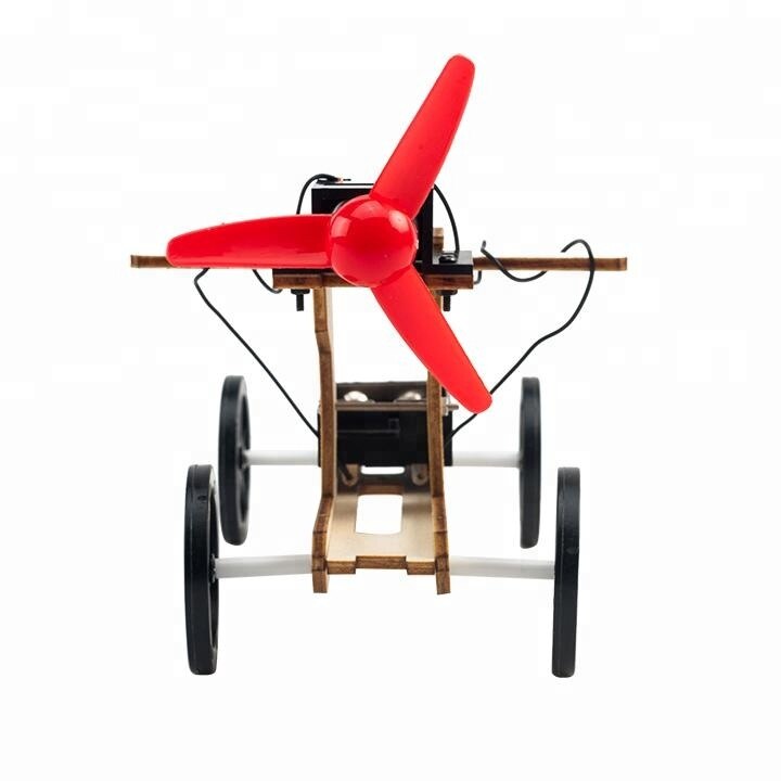 Diy energia eólica carro ciência brinquedos educativos para crianças