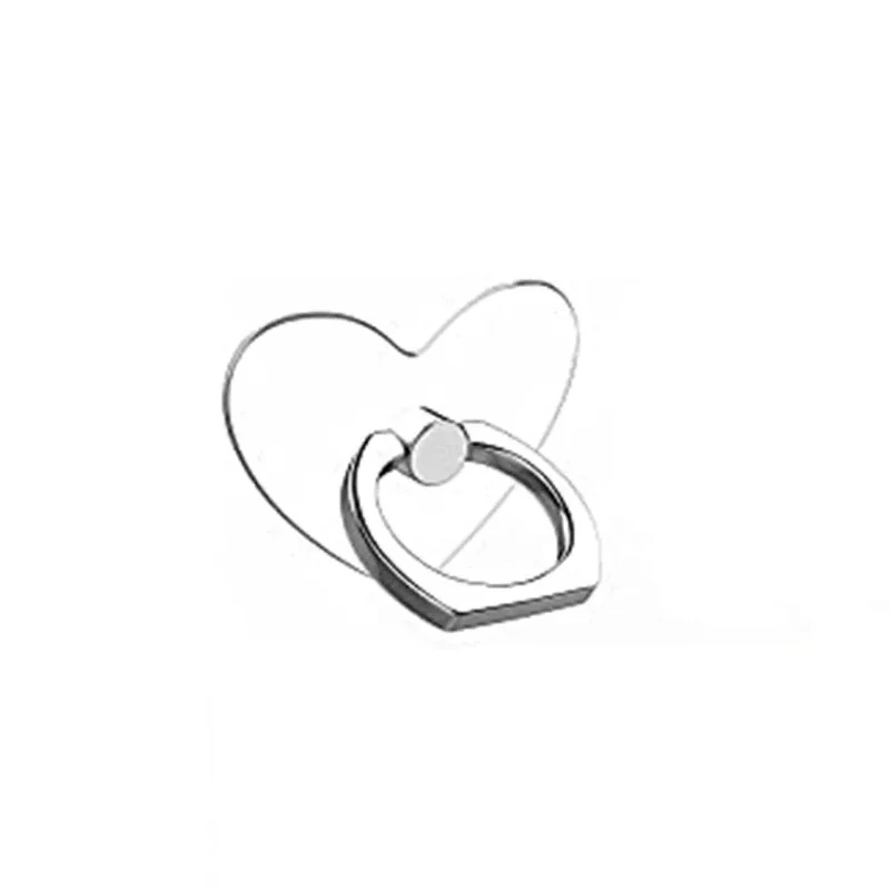 Transparent Cell Phone Ring Holder Stand 360° Degree Rotation Clear Finger Grip Kickstand Compatible iPhones or Phone Case: Pink