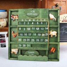 Wooden Decoration Calendar Board Quiz Puzzles DIY Dates Permanent Calendar Home Office School Classroom Stationery