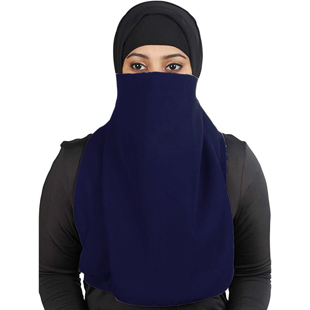 Velo musulmán de una pieza para mujer, hiqab islámico, Modesty, una sola capa, pañuelo Amira, Ramadán, árabe, Purdah: 10 Dark Blue
