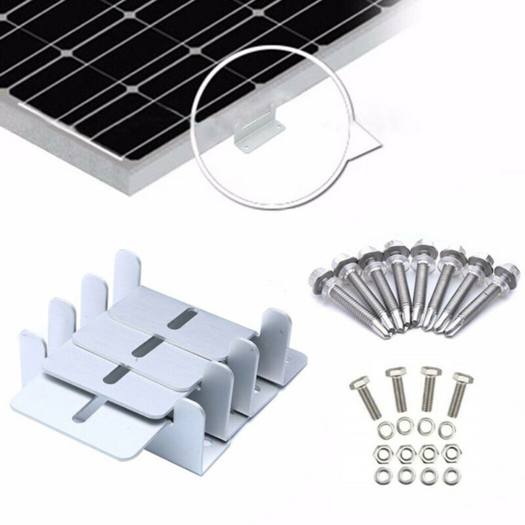 4 Packs Aluminum Alloy Z Type Solar Panel Mounting Brackets Holder On RV Boat Roof Solar Panel Fixing Mount Bracket