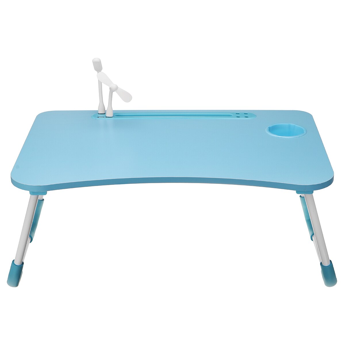 Folding Laptop Stand Holder Study Table Lamp Usb Fan Desk Wooden Foldable Computer Desk for Bed Sofa Tea Serving Table Stand