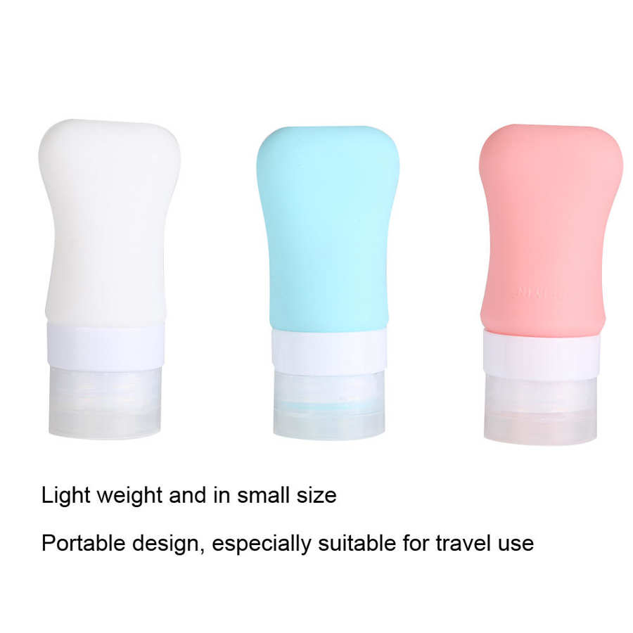 Angoily 80ml Draagbare Reisflessen Siliconen Navulbare Containers Voor Cosmetica Lekvrij Stevig 5-pack