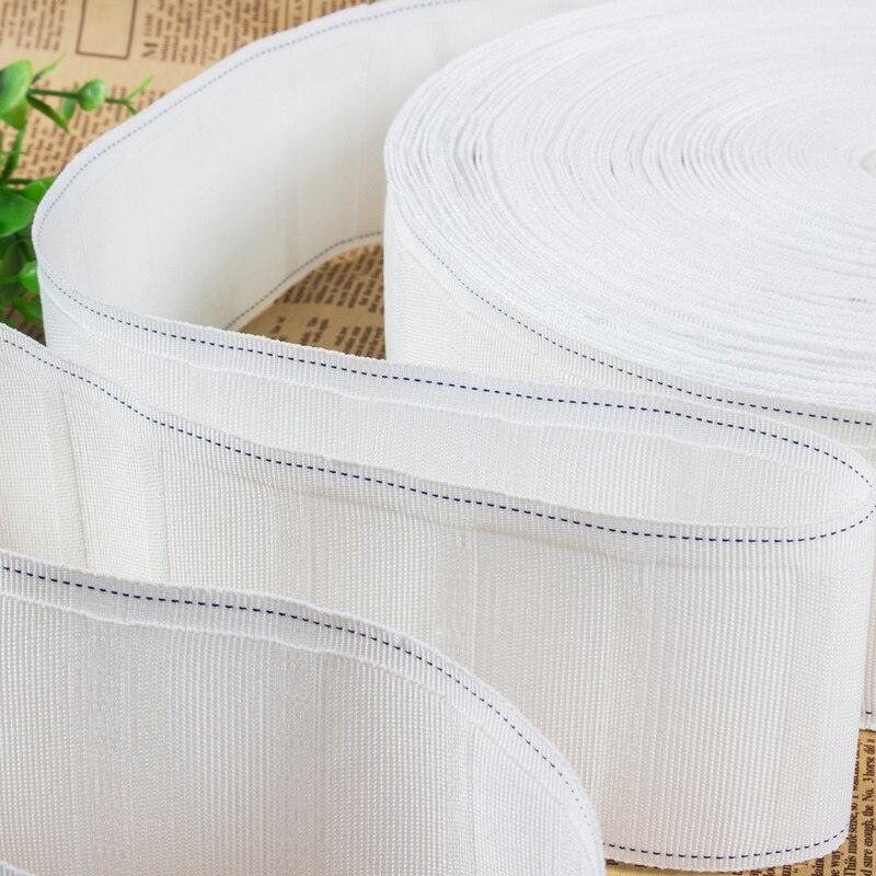 1pcs Curtain Multifunction Tape Curtains Heading Pull Pleated Tape Rod Header 4 Hooks/m White Tape Curtain Accessories