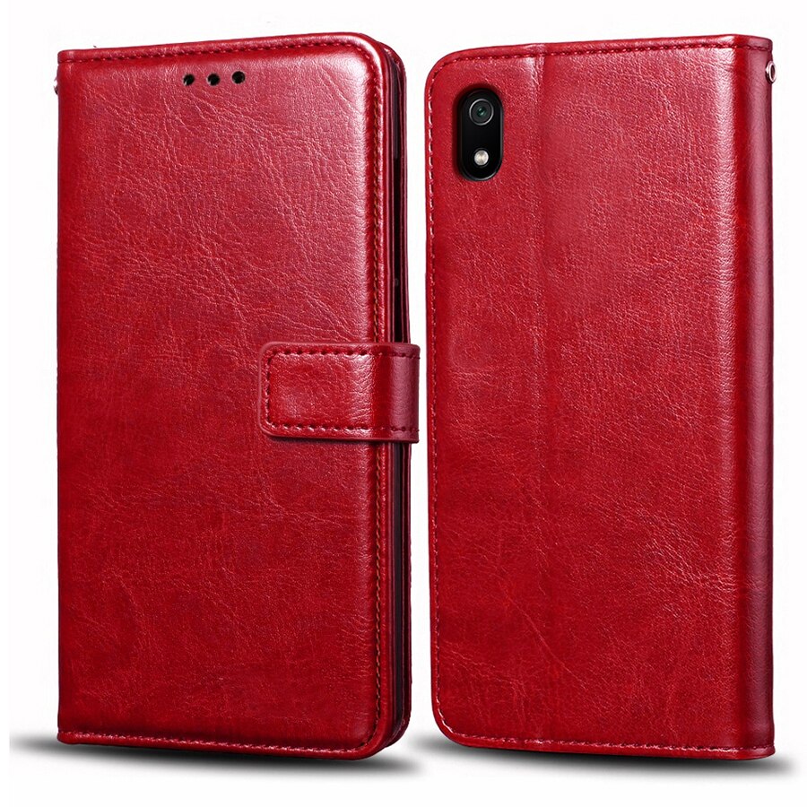 Case Voor Xiaomi Redmi 7A Case Cover Zachte Siliconen PU leather flip Voor Coque Xiomi Redmi 7A Telefoon Case met kaarthouder Magnetische