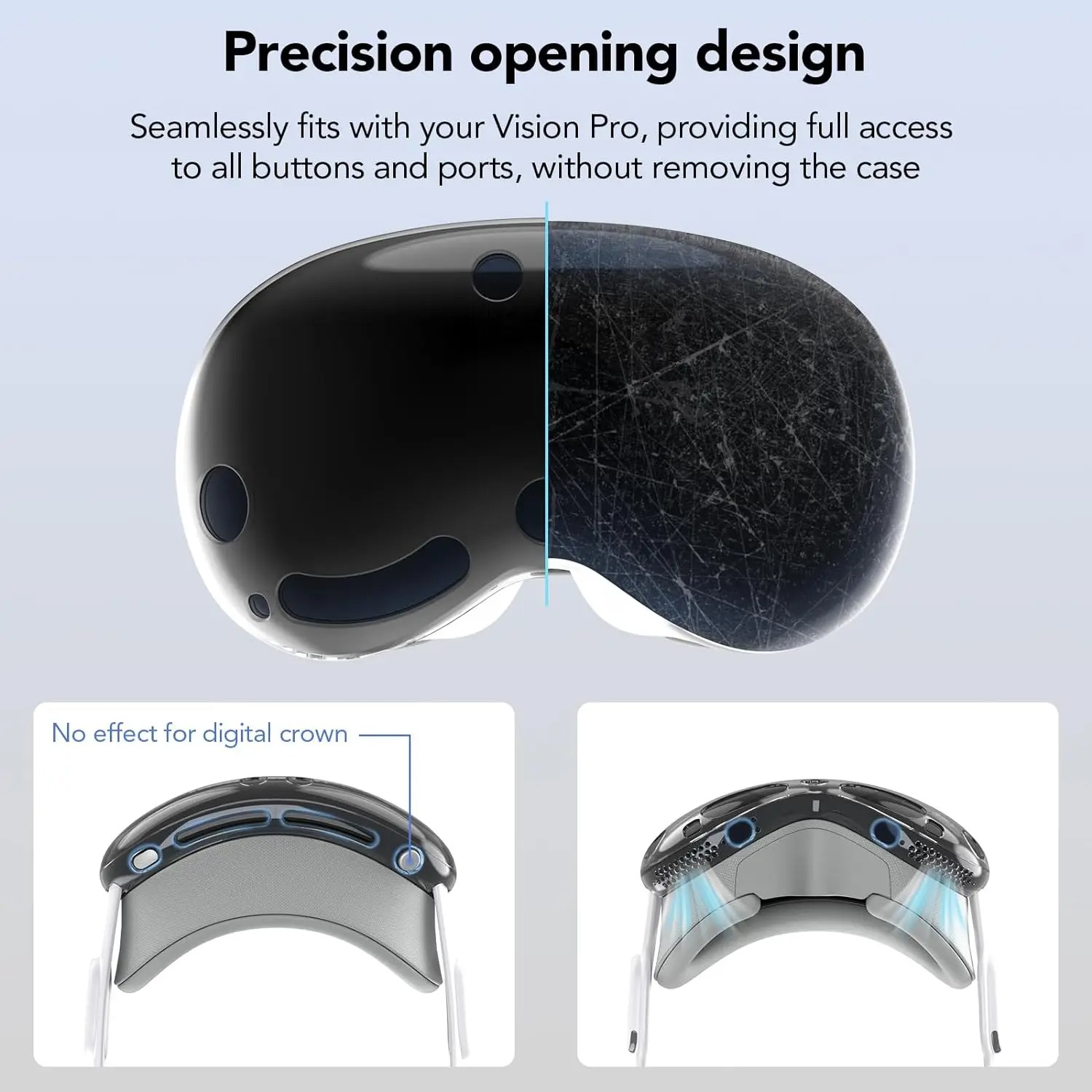 Protective Cover For Apple Vision Pro VR Glasses Overall Case TPU HD Ultra-Thin Durable Cover Screen Protector Anti-Dust Sleeve