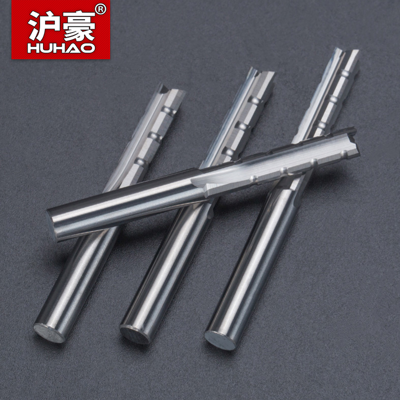 HUHAO Straight Milling Cutter Wood Router Cutters 3 Flutes Carbide End Mill CNC Slotting Trimming Router Bit Woodworking Tools