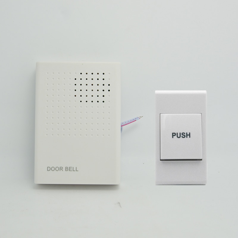 (1 set) Wired Door Bell Home Access Control Intercom DingDong 3V battery with release push button For