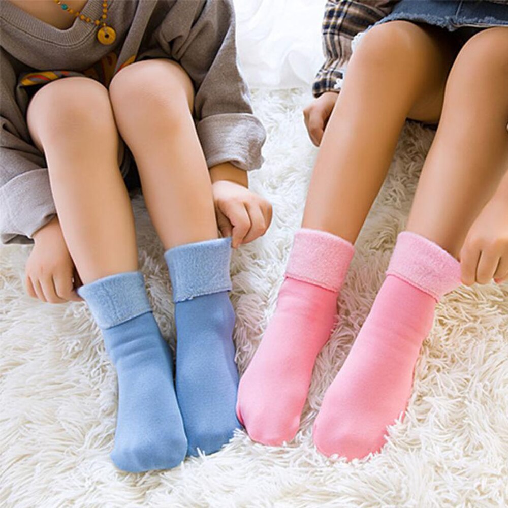 Winter Plus Cotton Blend Thickening Kids Thermal Warm Socks Children Toddler Baby Girls Boys Floor Socks For 3-12 Years Old