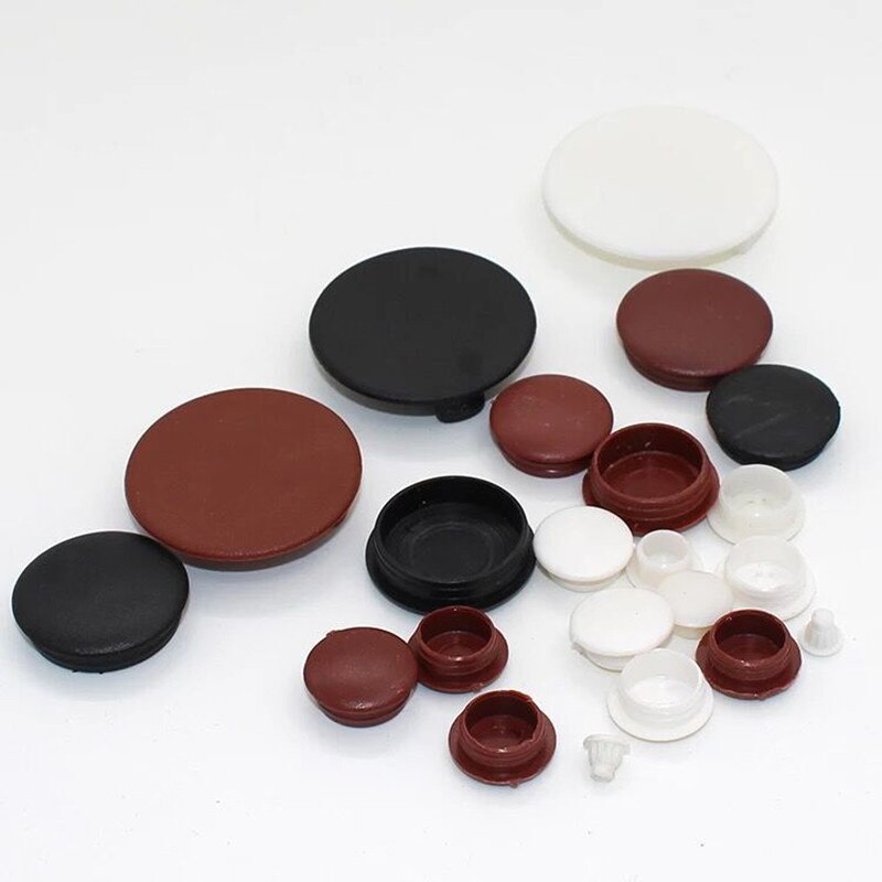 50pcs! 5-40mm round hole cover Plastic furniture decoration pressure cap stopper cupboard cabinet screw hole dust plug Hardware