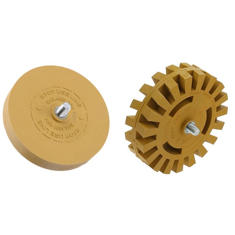 2Set Heavy Duty Pinstripe Car Decal Rubber Eraser Wheel Pad Sticker Removal Tool, 100mm & 90mm