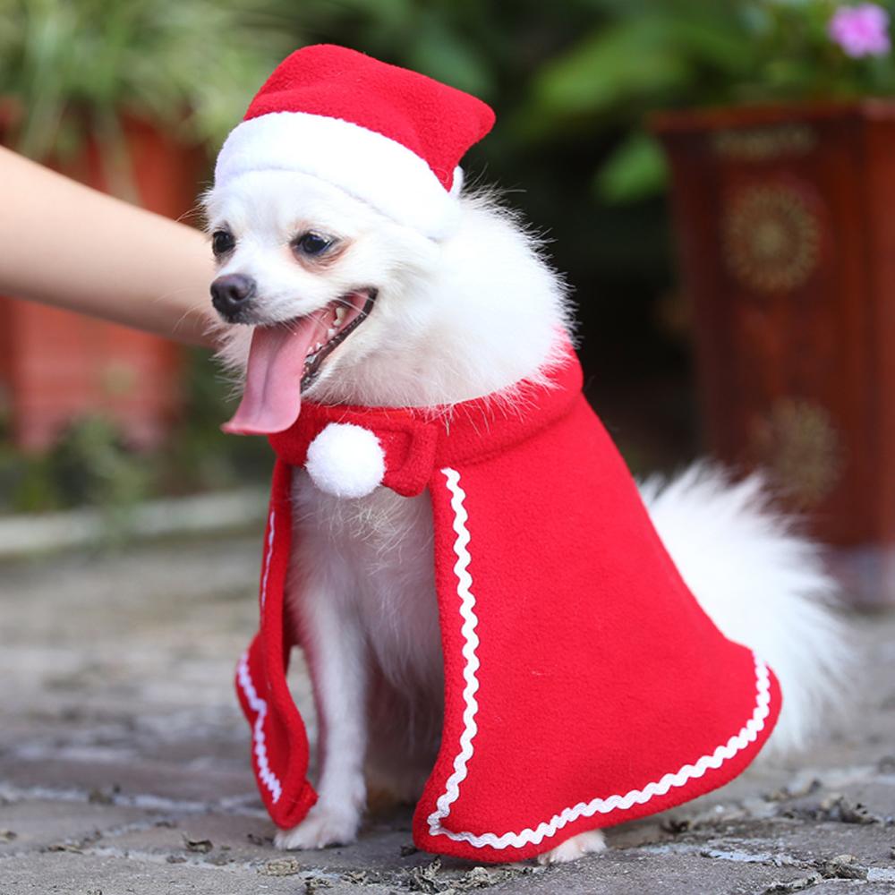 Leuke Kerst Huisdier Mantel Hond Kat Kerstman Red Cap Sjaal Hoed Hond Winter Xmas Party Jaar Kleren cosplay Kostuum