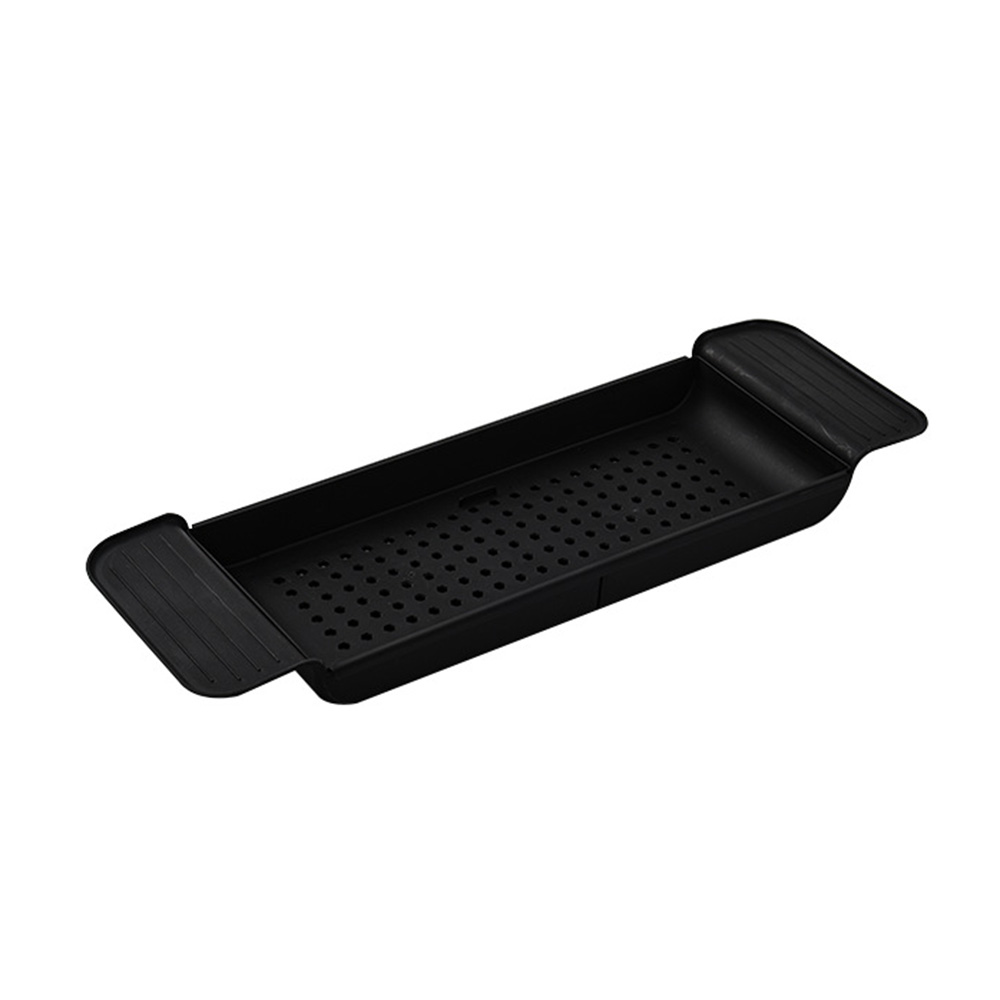 Badewanne Regal Ausziehbare Badezimmer Badewanne Tablett Badewanne praktisch Halterung Organizer Handtuch Buch Halfter Küche Waschbecken Lagerung Bord: Schwarz
