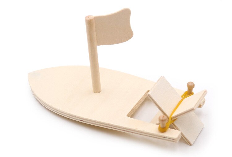 Træ sejlbåd blank model børnehave børn malet gør-det-selv båd håndlavede materialesæt pædagogisk puslespil
