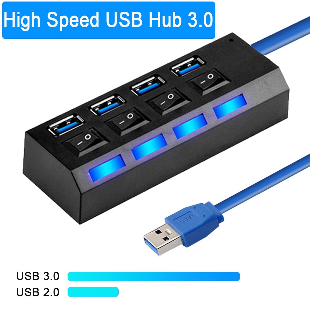 USB Hub Adapter 3.0 Multi USB Port 3/4 Ports Hub USB Extender Hab USB Splitter For PC Computer