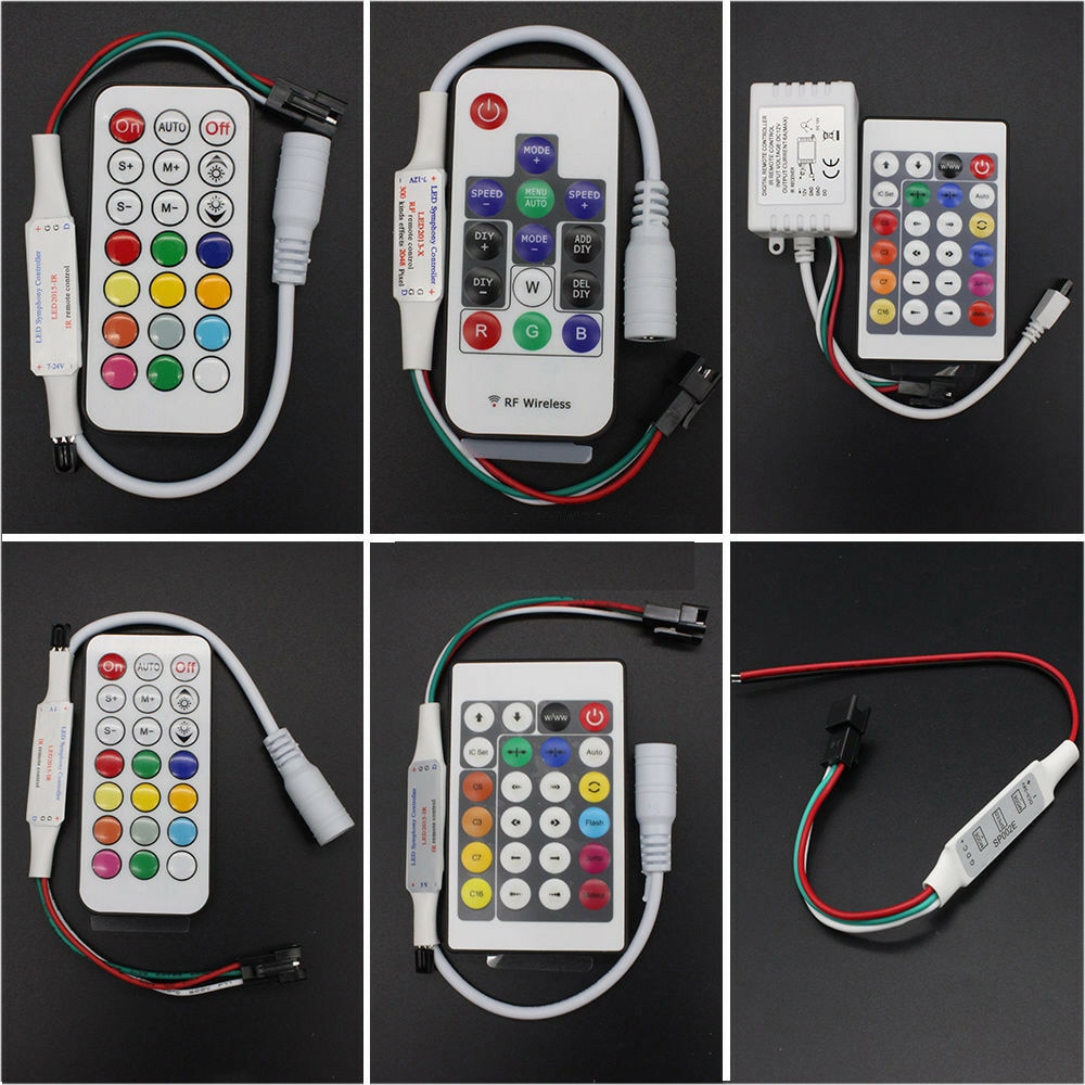 Trådløs  rf 14 nøgle 21 nøgle mini lille led pixel strip lys controller til  ws2811 sk6812 ws2812b 6803 1903 med fjernbetjening