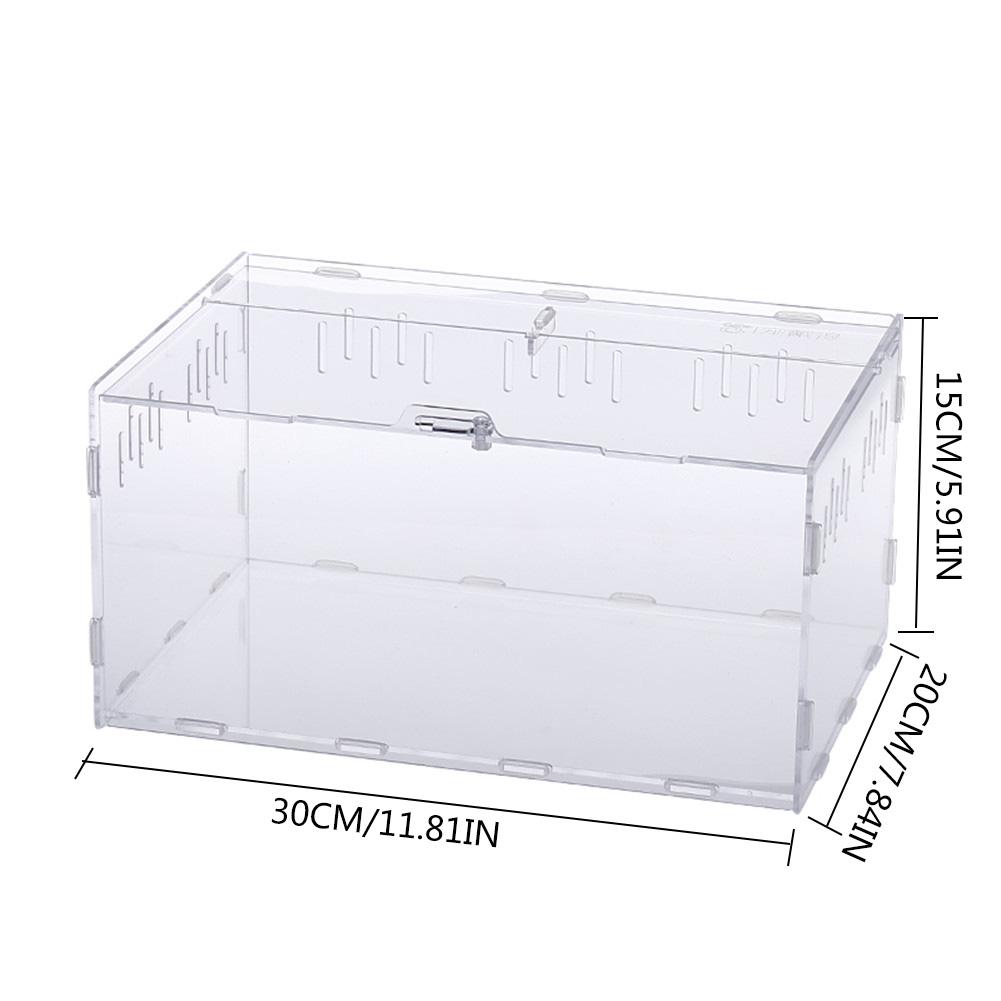Acrilico Terrario ragno Allevamento Scatola Rettile scatola di Alimentazione per Arrampicata animale domestico Terrario Serpente ragno Lucertola Scorpione Millepiedi 20E