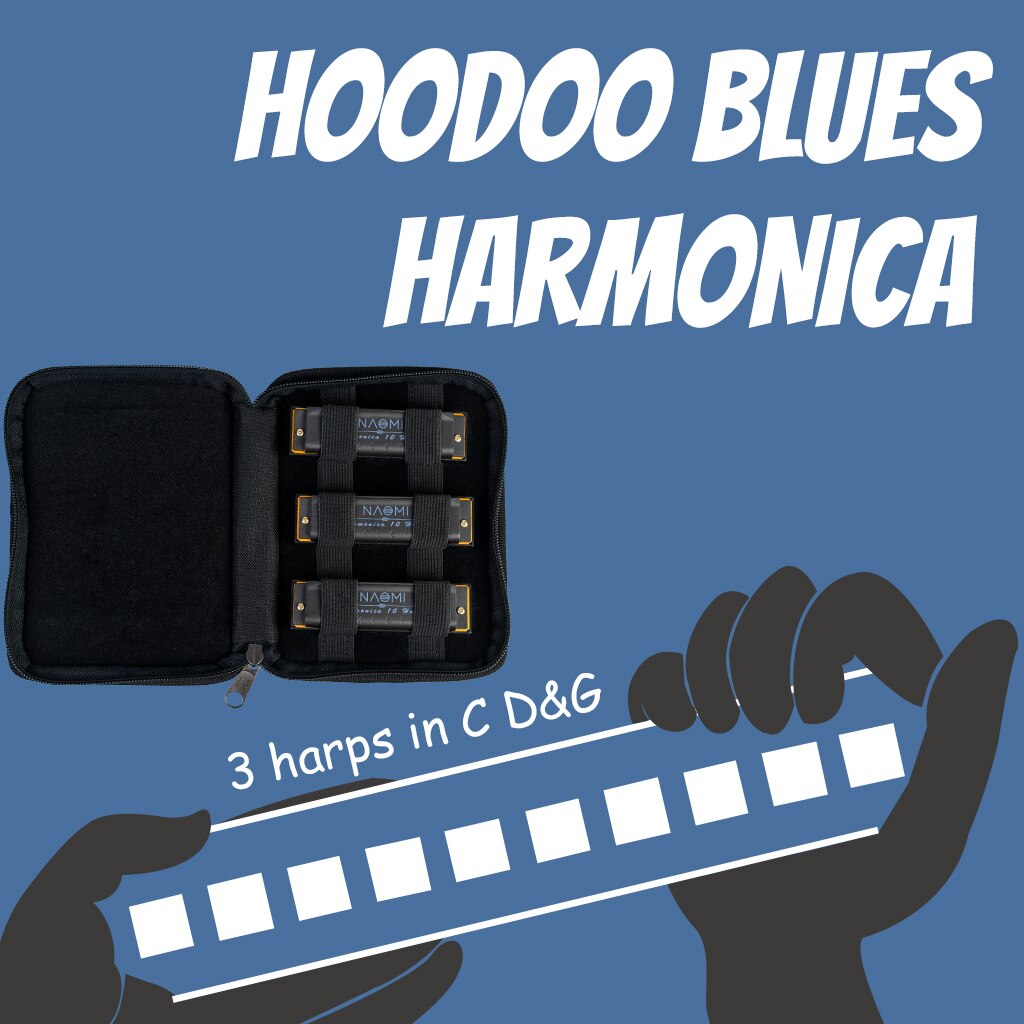 3 Stks/set Professionele Hoodoo Blues Harmonica Standaard 10 Holes Harmonica Set Voor Beginners Mond Harmonica