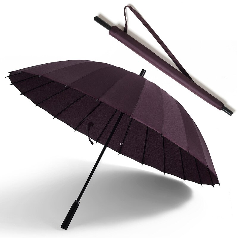 YRYP pluie parapluie hommes femmes 24K verre fibre parapluie forte coupe-vent poignée femmes paraguay: Purple