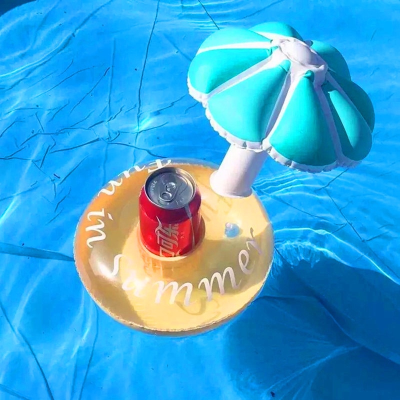 1 stk champignon drikkeholder flydende legetøj swimmingpool flåder oppustelige flydende sommer strand fest børn telefon kopholdere