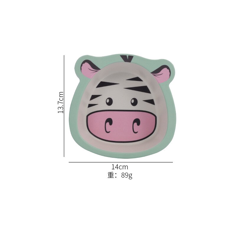 Cartoon Bamboo Fiber Baby Solid Food Bowl -Resistant Children's Cute Eating Bowl Kindergarten Bowls: Zebra