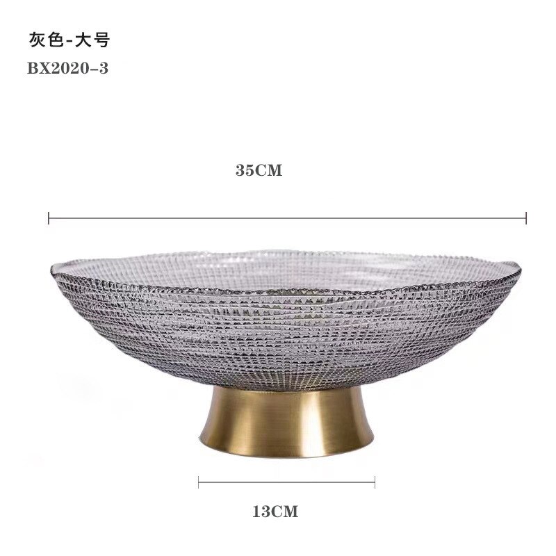 Ronde Crystal Glas Fruit Lade Salontafel Woonkamer Decoratie Gedroogd Fruit Snoep Opbergvak Woondecoratie: L