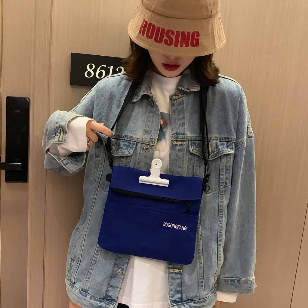 Vrouwen Tas Clip Canvas Tas Brief Mode Schouder Messenger Pakket Eenvoudige Telefoon Tas Bolsos Mujer De Marca Famosa