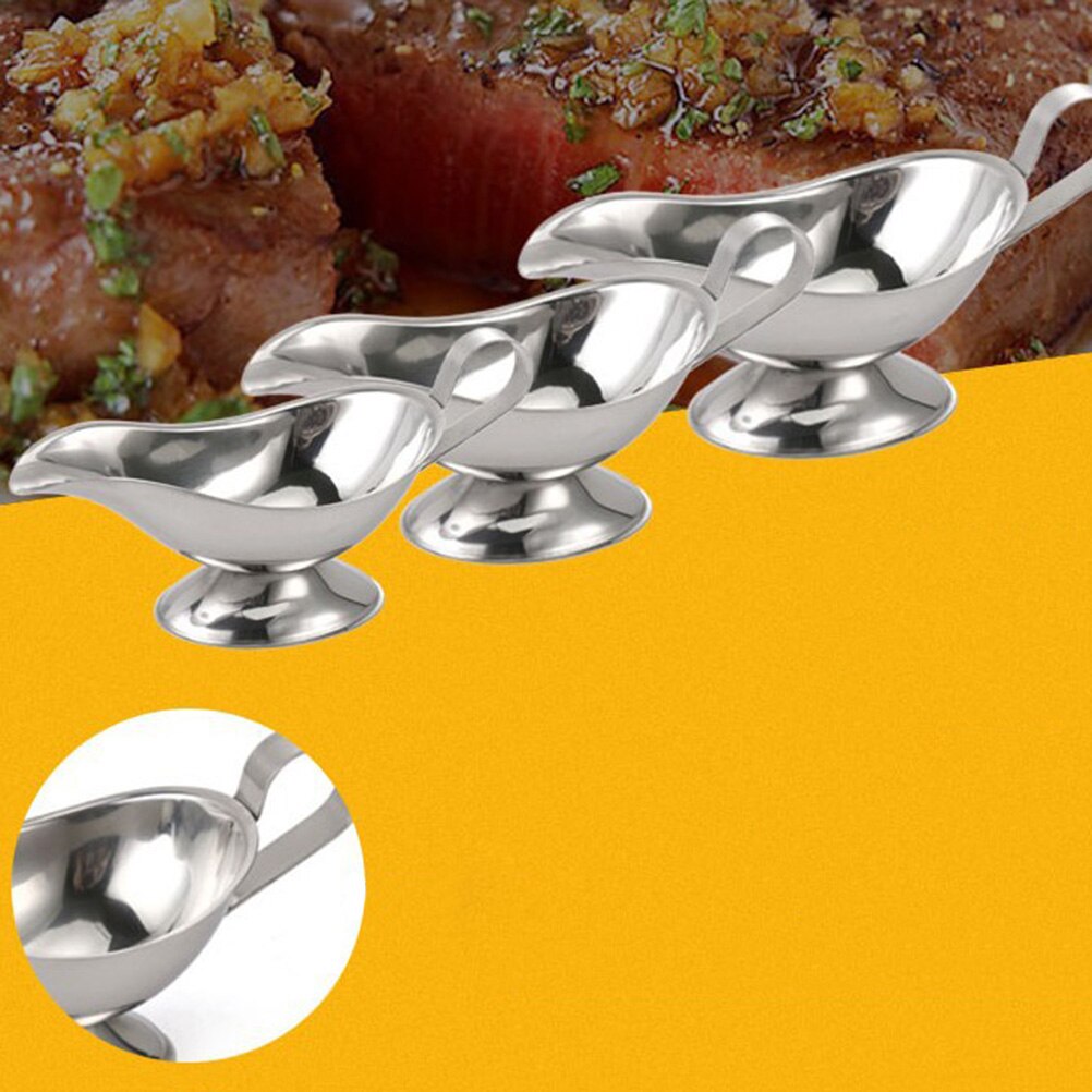 rostfrei Stahl Bratensoße Soße Boot Eimer Gericht Braten Soße Gericht Soße Dressing tauchen Würze Container (5 Unze)