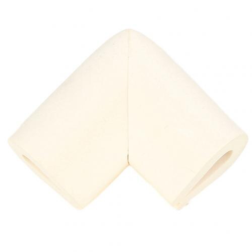 4Pcs Soft Table Desk Corner Protector V Shape Anti Collision Safety Edge Corner Guards Baby Kids Table Desk Protector Cover: Rice White