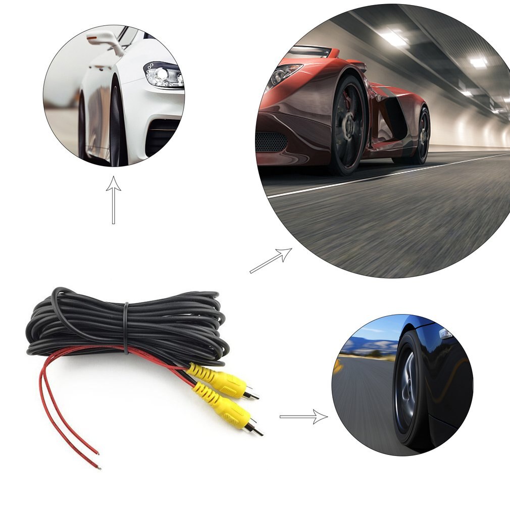 Car Rear View Camera Extension Line Automobile Rear View Back-up Reversing Camera Extension Cord Car DVR Assistance Line
