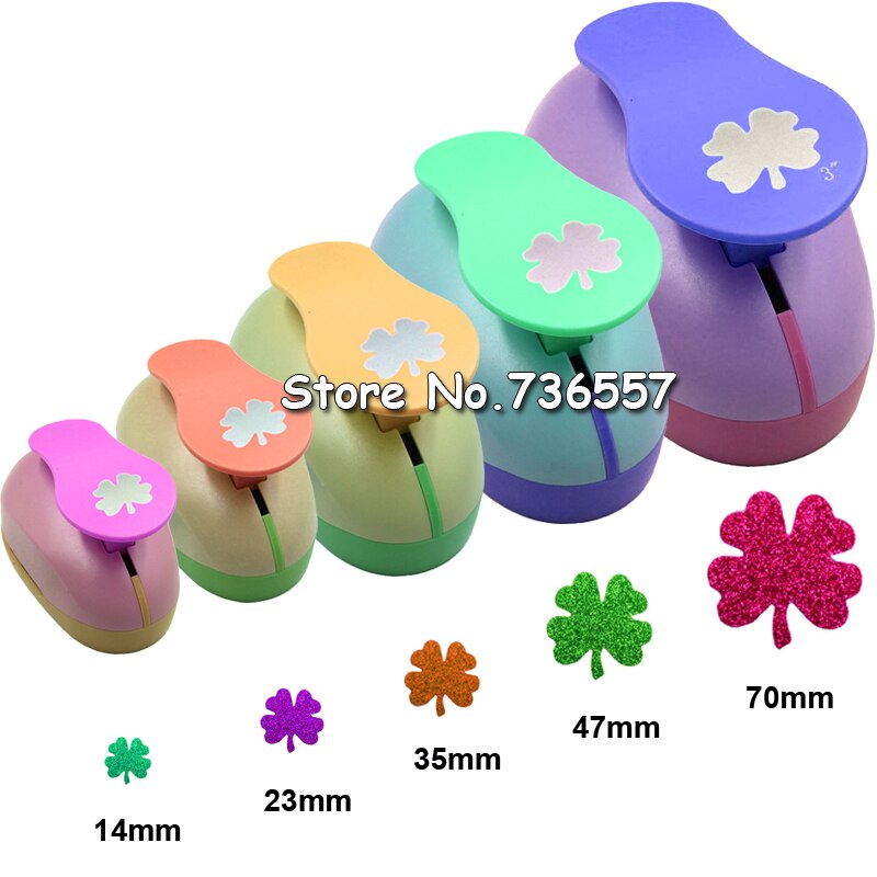 5pcs 3" 2" 1.5" 1" 5/8" circle shape craft punch Hole Paper Cutter Scrapbooking school Paper Puncher eva hole punch: Four leaf
