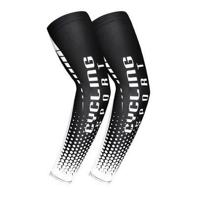 1 paar Sommer Cooling Arm Sleeves Abdeckung Sun UV Schutz Compression Radfahren Sleeves Für Basketball Laufen Volleyball Armbinden: Black / XL